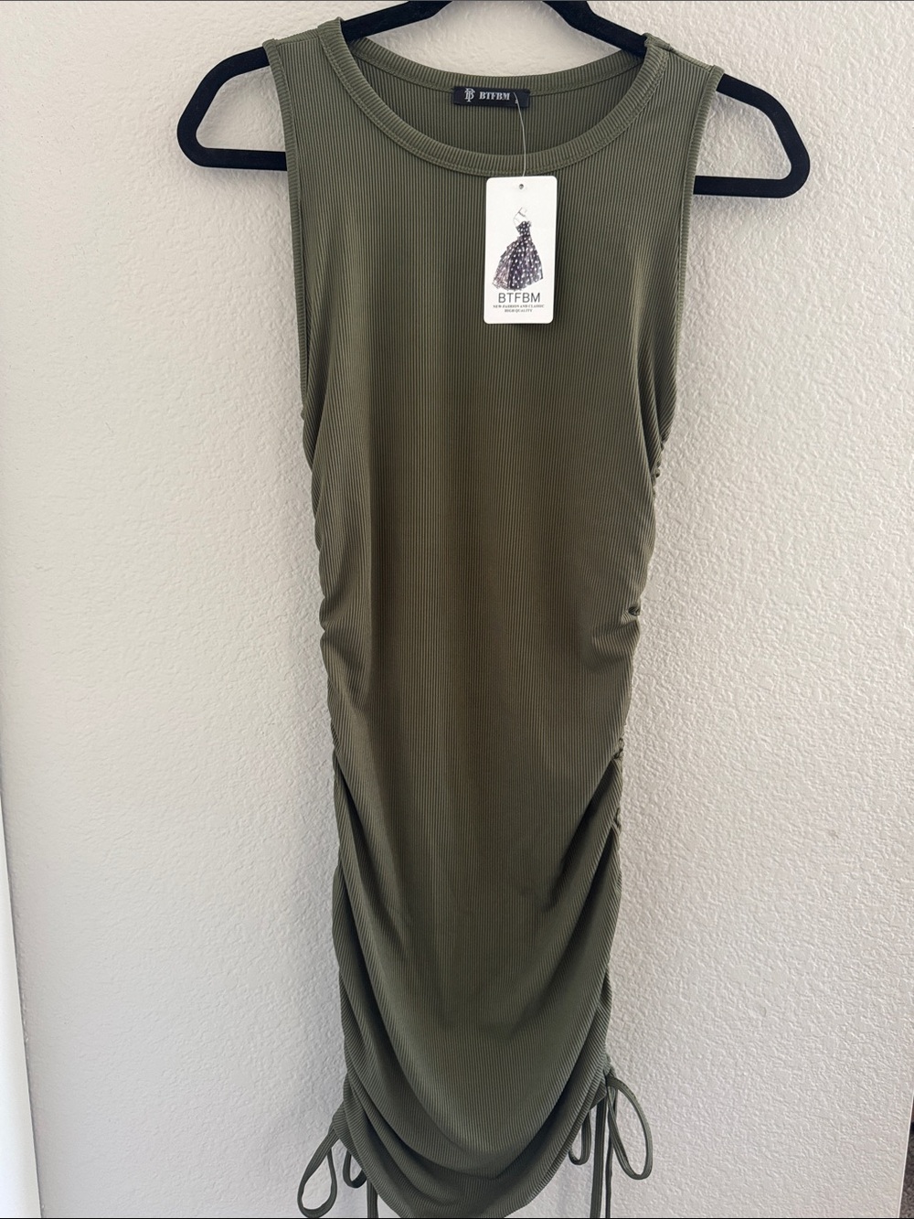 NWT Olive Ruched Tank Dress